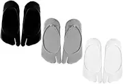 [AKOOSY] 3Pairs Split Toe Socks Low Cut Summer Socks Lightweight and Breathable Comfortable Fit for Everyday Wear and Grey