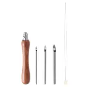 Handle Embroidery Pen Punching Needle Set with 3 Needle Head, Threader