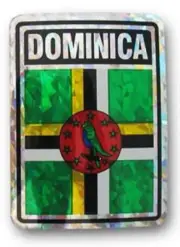 Dominica Country Reflective Decal Bumper Sticker 3.875" x 3"