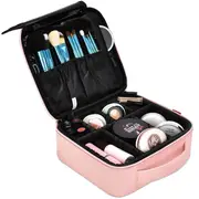 Nevenka Cosmetic Case Storage with Adjustable Dividers Portable Travel Makeup Bag Bridesmaid Bag-Pink-625