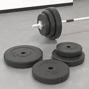 Weight Plates Set - 6 Pieces, 30 kg Cement and Plastic Coated, Adjustable Free Weights for Men, Home Gym Workout Equipment, Black