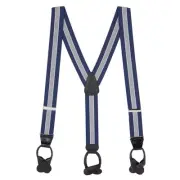 Stripes, Checks & Polka Dots Suspenders - 1.5-Inch Wide Elastic - Y-Back - Bu...