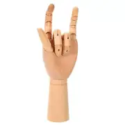 12" Wooden Hand Model, Artist Mannequin Left Hand Model Flexible Movable