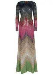 Missoni Metallic Patterned Fine-knit Maxi Dress - Multicoloured - 12 12