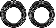 Pack of 2 NUZAMAS Bicycle Comnination Chain Lock Cable, 1500mm, 4-Digit Number Fixed Code Combination Bike Password Lock, Bike Chain Locks for Bicycle Outdoors