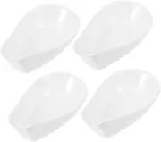 Zerodeko 4pcs Ceramic Spoon Rest Holders for Kitchen Countertop Space Saving White Spoon Stand for Cooking Utensils Dishwasher Safe for Home Use