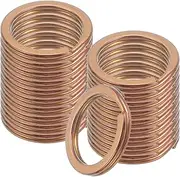 uxcell 20pcs Split Keychain Rings, 20mm Round Flat Keyrings Stainless Steel Open Key Chain Ring Dog Tag Rings for DIY Keychain Craft Lanyard, 1.8mm Thick, Rose Gold