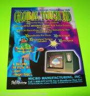 GLOBAL TOUCH HD ORIGINAL NOS VIDEO ARCADE GAME MACHINE SALES FLYER Vintage