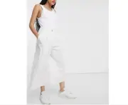 ASOS DESIGN 257198 clean linen culottes white size US 14