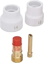 TIG Gas Lens Kit White Ceramic Cup Short Bevel Electrode Holder Connector for Welding Torch WP 17 18 26