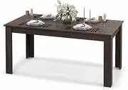 Costway Dining Table for 4-6 People, 160 cm Kitchen Table w/L-Shaped Legs, 150 kg Weight Capacity, Large Wooden Rectangular Dinner Table for Dining Room, Home Office, Living Room Furniture (Grey)