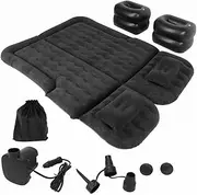 Car Air Bed Camping Bed Car Air Mattress Vehicle Inflatable Thickened Travel Bed Sleeping Pad Camping Accessory SUV Air Mattress(Black)