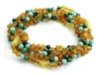 Amber Wholesale Lot - 10 Amber Necklaces Made With Jade and Amazonite, Raw Honey