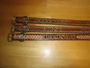 CUSTOM MADE LEATHER DOG COLLAR WITH YOUR DOG'S NAME 1 1/2" HAND TOOLING