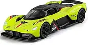 Scale Finished Model Car 1:32 Scale for Aston Martin Valkyrie Sports Car Simulation Diecast Car Model Metal Replica Vehicle Collection Die-cast Vehicle(Yellow)