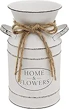 Soyizom Metal Galvanized Vase for Home Flower Decor,Rustic Farmhouse vases for flowers Vintage Old Milk Can Decorative Flower Vases for Farmhouse Centerpieces Tables Decor