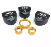 Ophthalmology Diopter Lens 20D 90D & 78D With Manual & Box Golden Colour