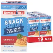 Bumble Bee Snack On The Run Chipotle Tuna Salad with Crackers Kit, Ready to E...