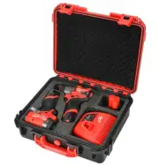 Case for Milwaukee M12 Impact Driver & Drill Set - Tool Box Black & Red