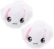 [Ipetboom] Cute Bunny Slippers with Movable Ears Plush Furry Indoor House Footwear Slip Sole for Secure Grip Warm Winter Comfort for Home Bedroom Use