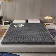 Plush Futon Mattress Japanese Folding Floor Mattress Roll Up Guest Mattress Printed Floor Sleeping Pad Double Single Bed Mattress Topper Floor Lounger Bed Sofas,Gray,150x200cm(59 * 79in)
