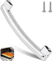 TURNEGOO Upgrade WB15X10276 WB15X10278 WB06X10943 Microwave Oven Door Handle, Only Compatible with General Electric GE Microwave Oven, Replacement Part for AP5790517, Contains 2 Screws (Silver)