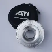 ATI 10,000KG ALLOY RECOVERY RING - SILVER - ALUMINIUM WINCH ROPE SNATCH BLOCK