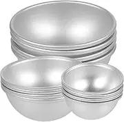 EXAOMBLE 12pcs Bath Salt Ball Mold Ice Mousse Soap Making Ice Cube Round Cake Tin Glace Bubble Spherical Candle Toothpaste Dispenser Product Silver Aluminum Alloy