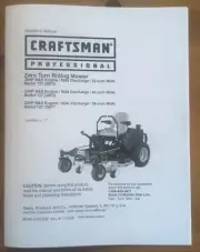Owner’s Manual Sears Craftsman Professional Zero-Turn Riding Mower #127.28875