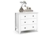 Giantex 3-Drawer Chest w/Double Handles Bedside Table Storage Dresser Cabinet Bedroom Living Room Home Black