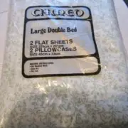Vintage Cameo Lge Double Sheet Set Cotton 2 x Flat Sheets 2 Pillow Case Retro