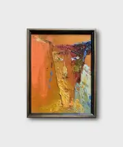 Abstract Oil painting avatar icon Ukrainian painter Canvas Framed original decor