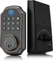 Smart Door Lock, Fingerprint Deadbolt with PIN Code, Physical Key, Guest Code,