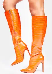 [AZALEA WANG] Orange I Just Want A Taste Stiletto Boots