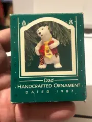 1987 Hallmark Dad Polar Bear Christmas Ornament New in Box
