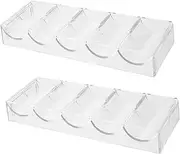 HONMEET 2 Pack Acrylic Poker Chip Holder 100 Capacity Chips Storage Case Display Rack for Home Party