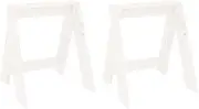 2 Pack White Pine Foot Stools for Home Office, 40x40x45 cm Solid Wood Rest Stools - Durable & Comfortable Support for Feet, Perfect Under Desk or Living Room