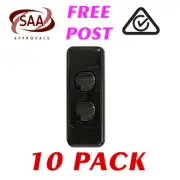 10 x 2 Gang 2 Way Architrave Switch - BLACK - Electrical Light Switch - SAA