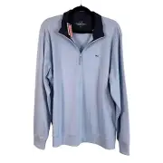 VINEYARD VINES Sweatshirt Mens L Jersey 1/4 Zip Pullover Long Sleeve Jake Blue