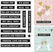 CRASPIRE Daily Language Clear Stamps Thank You Stamp for Card Making, Decoration, Scrapbooking, Happy Birthday Silicone Stamp for Greeting Cards Photo Album