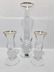 New 3 Pc Heart Vase and Candleholder Set Circleware Made In Turkey