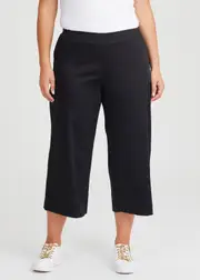[Taking Shape] Taking Shape City Wide Leg Crop Pant Size 16 in Black, Cotton - Plus Size Women's Clothing Black
