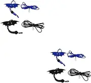 GRIRIW 2sets Reptile Leash with Wings Harness Rope for Lizards Small Animal Harness Dog Leash 2pcs*2