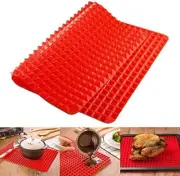 Silicone Baking Mat Red Pyramid Cooking Sheet Pan Oven Tray Pastry Mat, 16x11 In