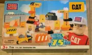 Mega Bloks CAT Caterpillar Construction Site #7828 75 Pieces NEW Factory Sealed