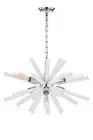 Everleigh 6-Light Chrome Sputnik Chandelier with Frosted Glass Prisms