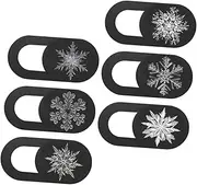 DOITOOL 6pcs Laptop Phone Webcam Camera Cover Slide Snowflake Privacy Cover Thin Design Easy to Open and Close