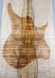 Figure Les Paul Guitar Top Ripple Spalted Maple Wood Set Luthier Supply Tonewood