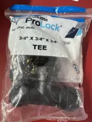 (2-Pk) SharkBite Push-To-Connect Plastic Tee Fitting Black 3/4" PL0822A2