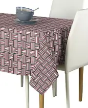 Black & Red Basket Weave Fabric Tablecloths - Assorted Sizes Available